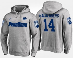 #14 Christian Hackenberg Penn State Gray Men Hoodie Name and Number 640755-221