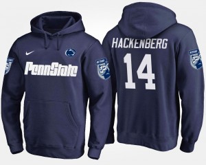 #14 Christian Hackenberg Lions Navy Mens Hoodie Name and Number 919740-425