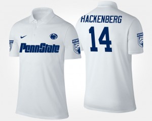 #14 Christian Hackenberg Penn State White Mens Polo Name and Number 170508-810