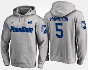 #5 DaeSean Hamilton Penn State Gray Men's Hoodie Name and Number 672233-160