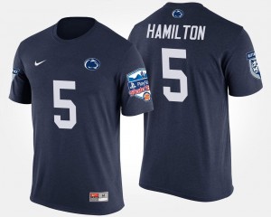 #5 DaeSean Hamilton Lions Navy Mens T-Shirt Fiesta Bowl Bowl Game 408354-387