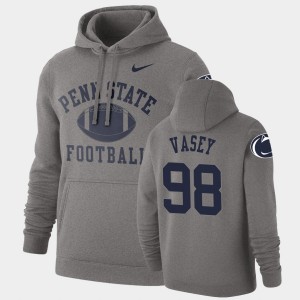 #98 Dan Vasey Lions Heathered Gray Men's Hoodie Pullover Retro Football 768293-839