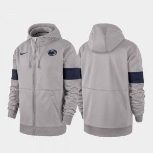 Penn State Nittany Lions Gray Mens Hoodie Performance Full-Zip 2019 Sideline Therma-FIT 750730-140