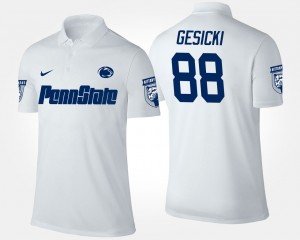 #88 Mike Gesicki Penn State Nittany Lions White Men's Polo Name and Number 214819-380