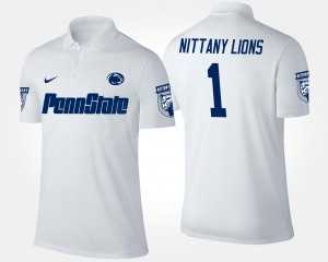 #1 Nittany Lions White Men's Polo No.1 Short Sleeve Name and Number 884992-392