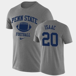 #20 Adisa Isaac Nittany Lions Heathered Gray Mens T-Shirt Lockup Legend Performance Retro Football 337235-328