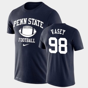 #98 Dan Vasey Penn State Nittany Lions Navy Men T-Shirt Lockup Legend Performance Retro Football 775110-678