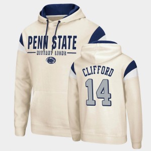 #14 Sean Clifford Penn State Cream Mens Hoodie Pullover Fortress 456063-325