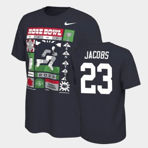 #23 Curtis Jacobs PSU Lions Navy Mens T-Shirt 2023 Rose Bowl College Football 990358-564