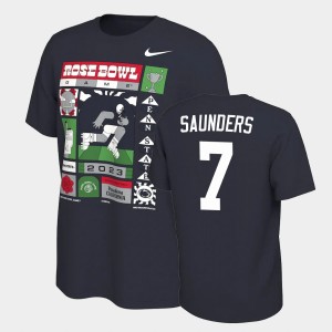 #7 Kaden Saunders Penn State Navy Mens T-Shirt 2023 Rose Bowl College Football 544068-138