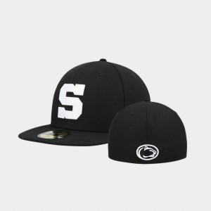 Penn State Nittany Lions Black White Unisex Hat 59FIFTY Fitted Team Logo 111328-527