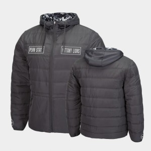 PSU Lions Charcoal Men Jacket Digital Camo Detail Full-Zip Puffer OHT Military Appreciation 568230-799