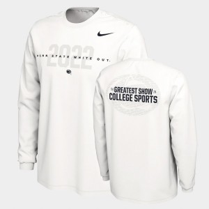 Penn State White Men's Jersey 2022 Out Student Long Sleeve T-Shirt College Football 418002-565