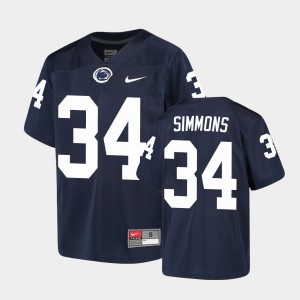 #34 Shane Simmons PSU Lions Navy Youth Jersey Alumni 306733-784